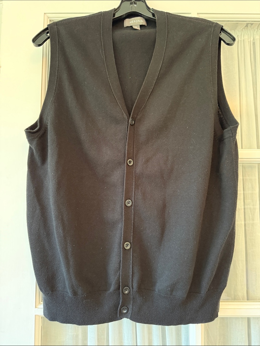 Merona Black Sleeveless Button-Front Knit Vest